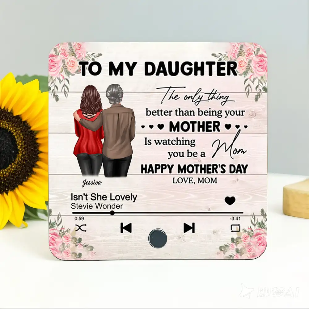 To My Daughter From Mom Happy Mother's Day Personalized Acrylic Music Magnet, Mother's Day Gift For Daughter
