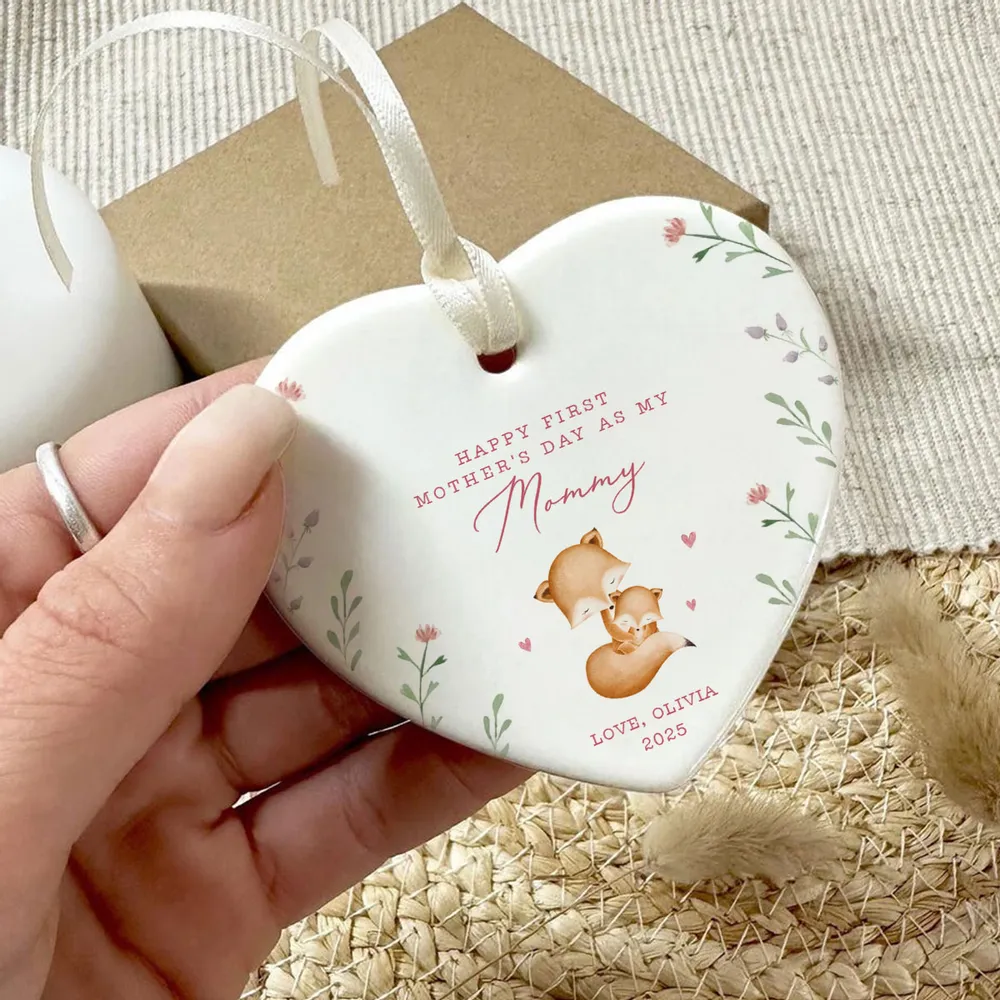 Happy First Mother’s Day as My Mommy – Personalized Ceramic Ornament, Gift for New Moms - Image 8