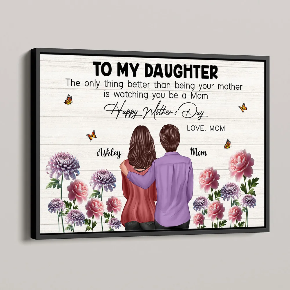Personalized Mother’s Day Gift – To My Daughter From Mom, “Watching You Be a Mom” Poster with Birth Flower Design, Perfect Gift for Daughter - Image 5