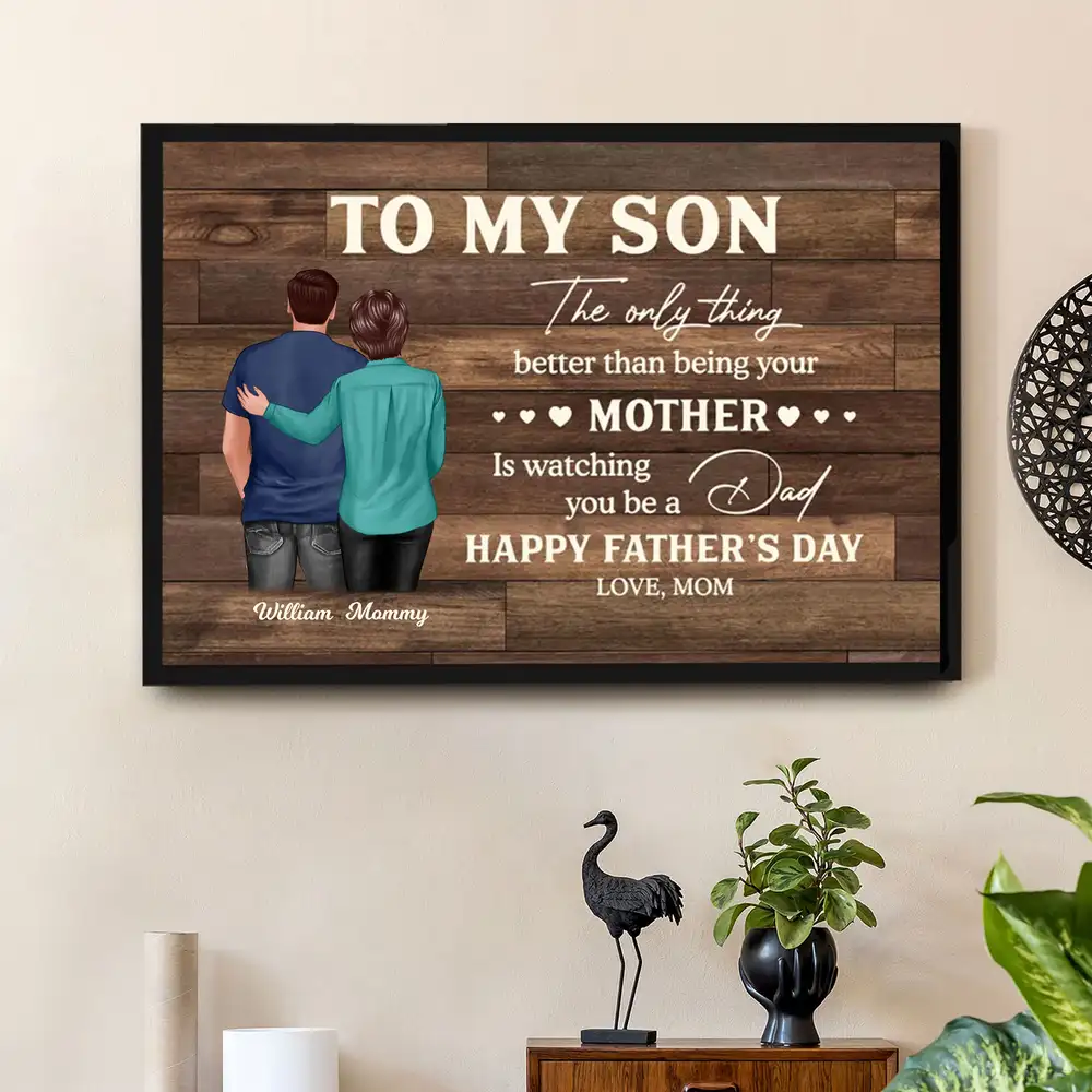 To My Son – Personalized Poster or Canvas for Father’s Day, Heartfelt Gift from Mom
