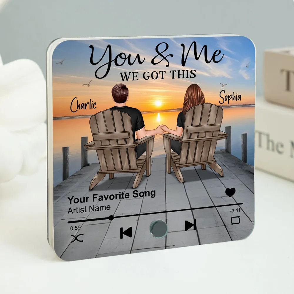 Romantic Couple Hand-in-Hand Acrylic Music Magnet & More – Personalized Anniversary & Valentine's Gift for Couples - Image 4
