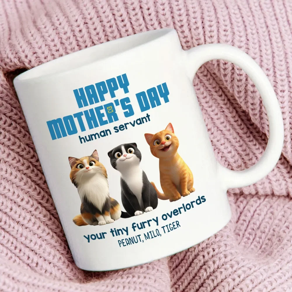 Customizable Cat Mom Mug – ‘Happy Mother’s Day’ Ceramic Mug with Pet Names - Image 8