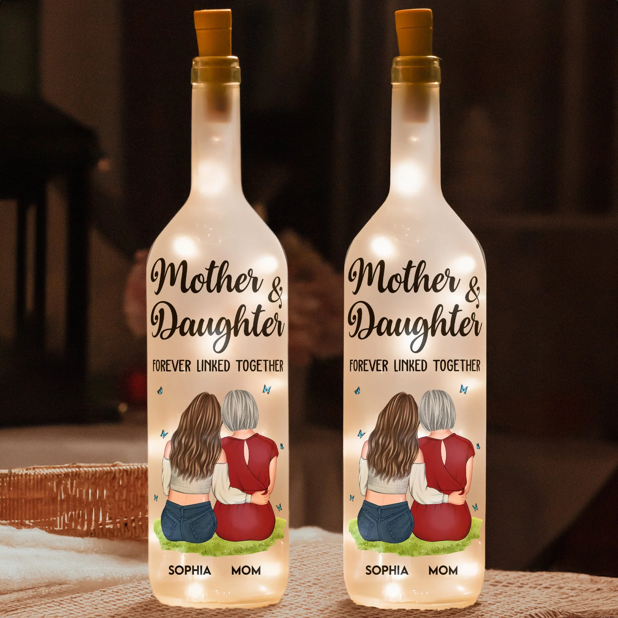 Custom Hugging Figures Bottle Lamp – Mother and Child Forever Bonded Light-Up Gift - Image 6