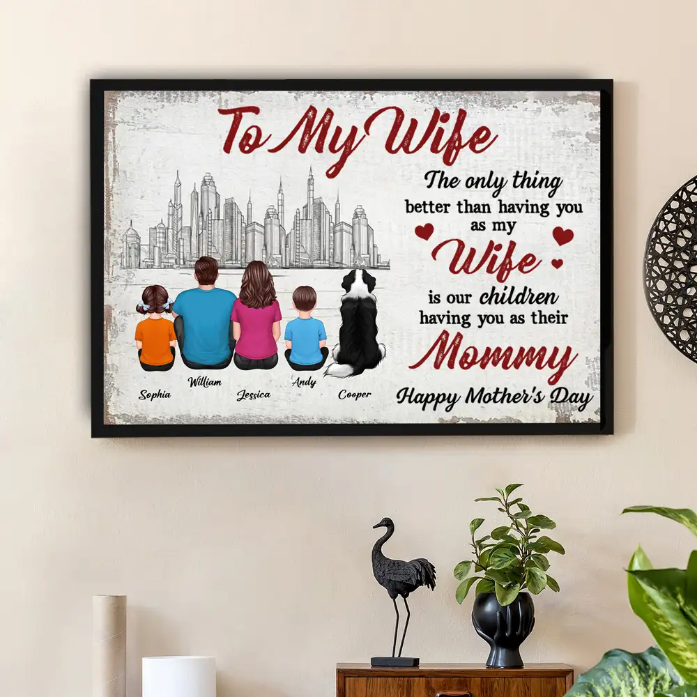 To My Wife - 'Love That Holds Us Together' Personalized Family Poster – Perfect Mother’s Day Gift for Wife or Mom