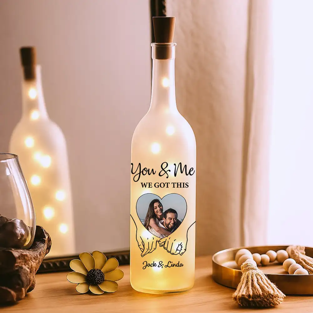 Personalized Bottle Lamp – "You & Me We Got This" Custom Light for Couples - Image 3