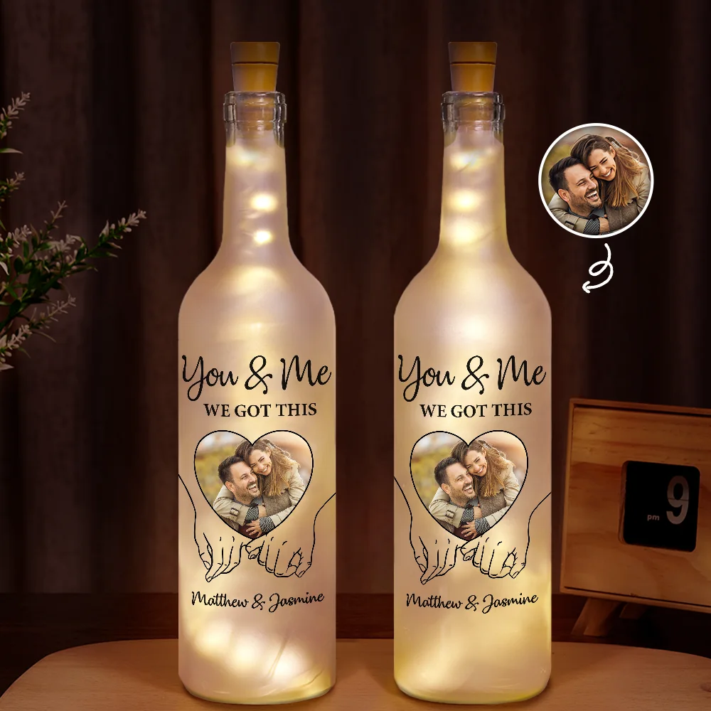Personalized Bottle Lamp – "You & Me We Got This" Custom Light for Couples - Image 6