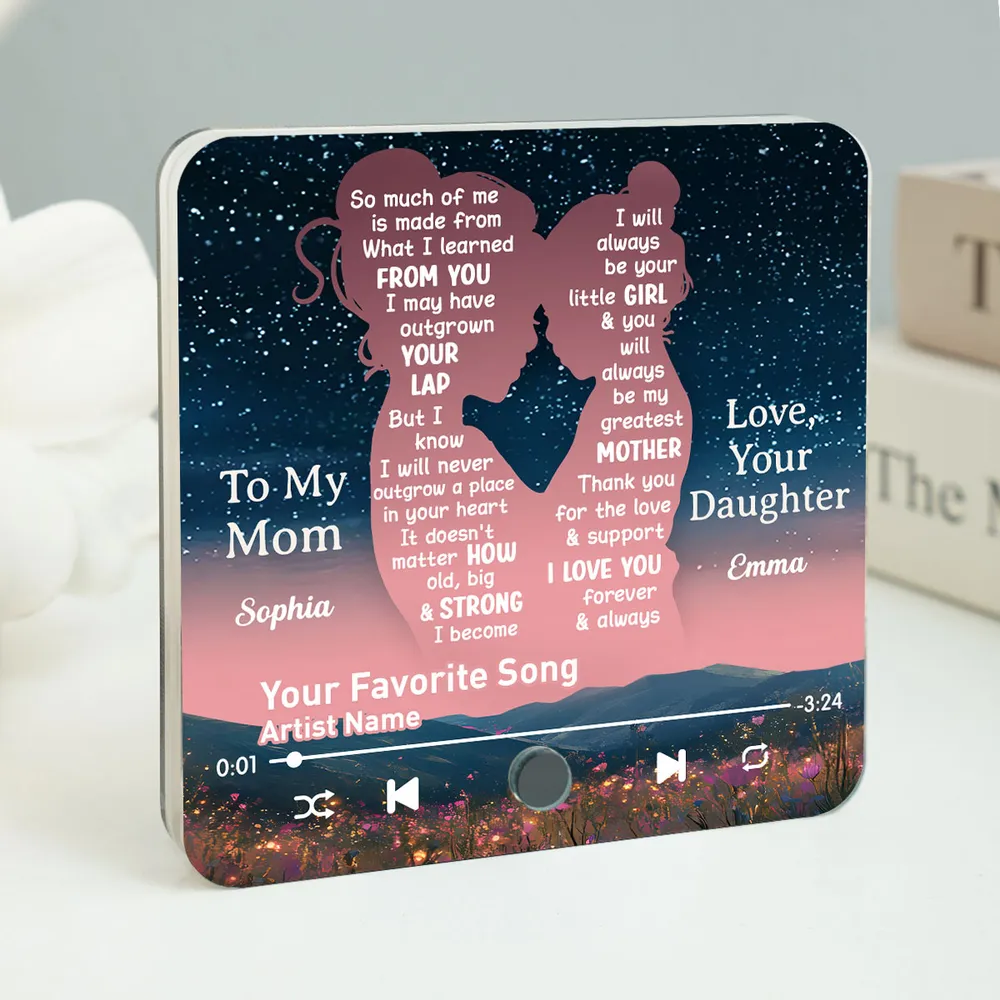 “You’ll Always Be My Little Girl” Acrylic Music Magnet – Personalized Gift for Mom - Image 3