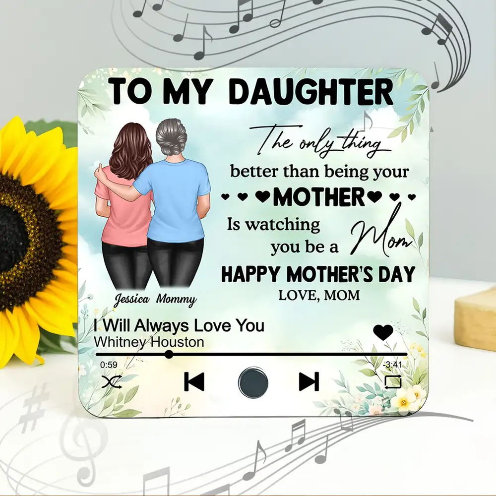Custom Acrylic Fridge Magnet with Floral Back-Hug Design