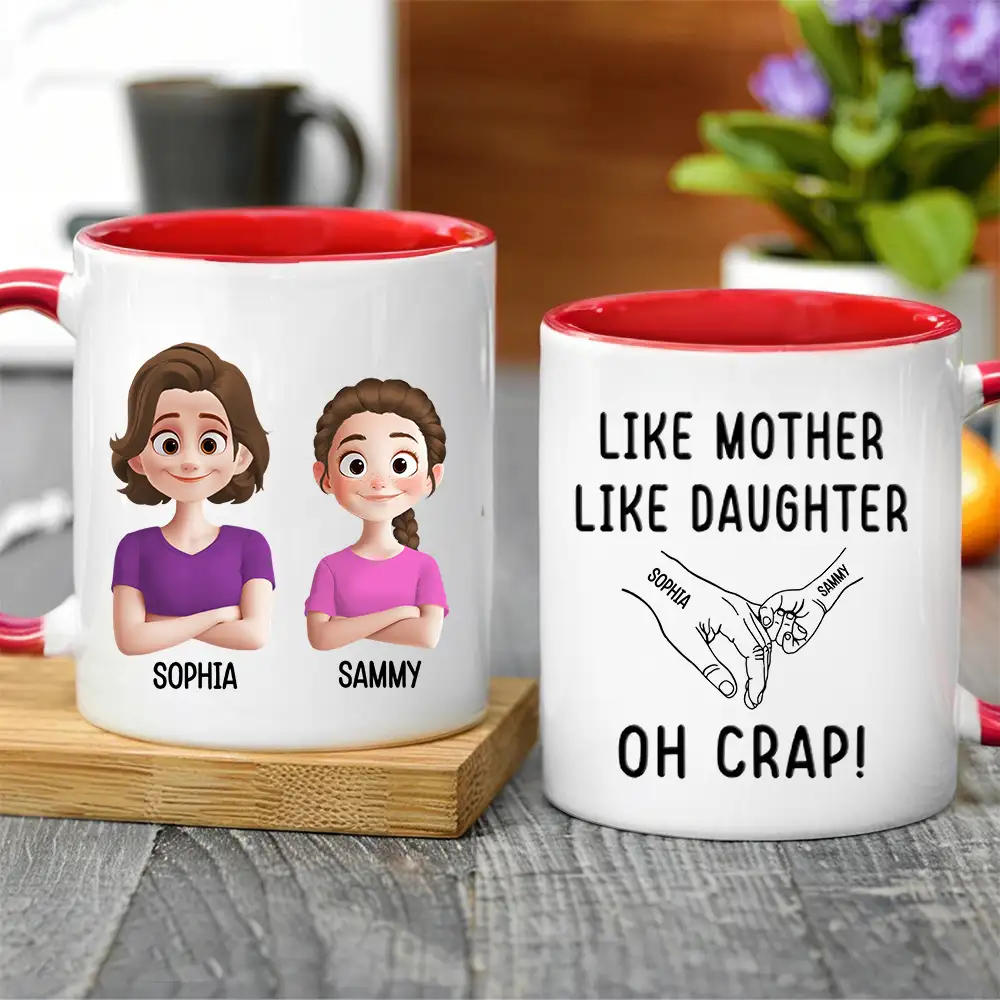 Like Mother Like Children – Customizable Cartoon Cup with Hand Gesture Design – Best Mother's Day Gift - Image 5