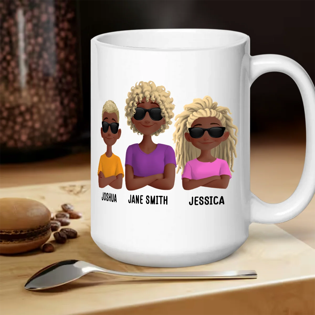Like Mother Like Children – Customizable Cartoon Cup with Hand Gesture Design – Best Mother's Day Gift - Image 8