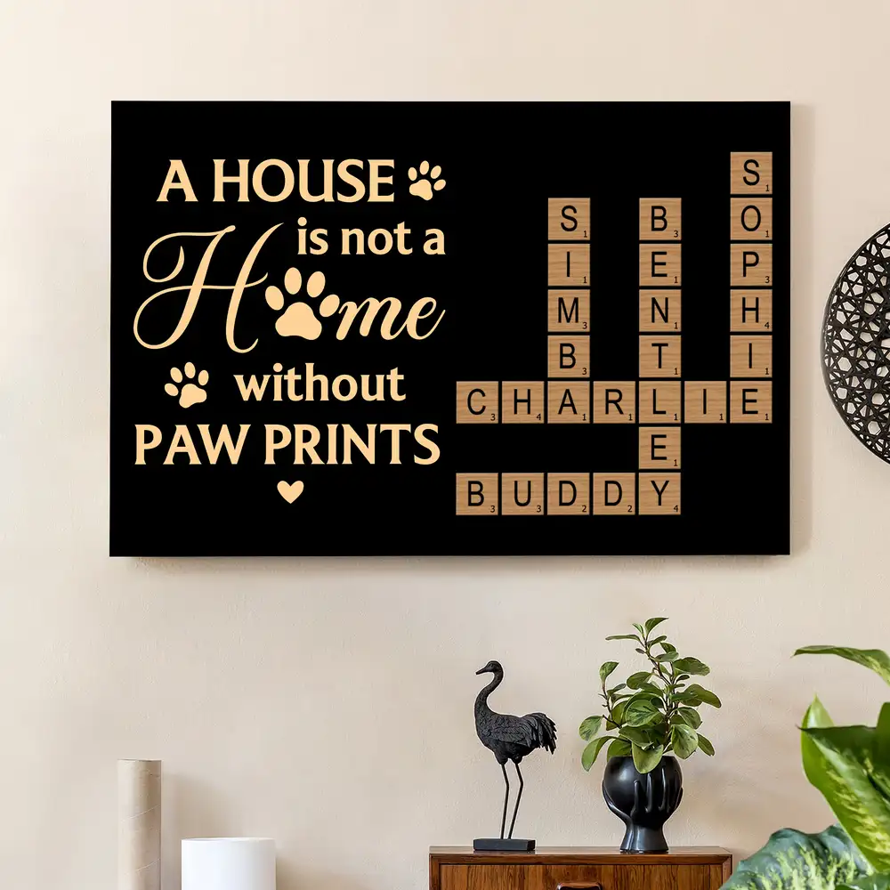 Personalized Poster/Canvas with Paw Prints Design - Image 2