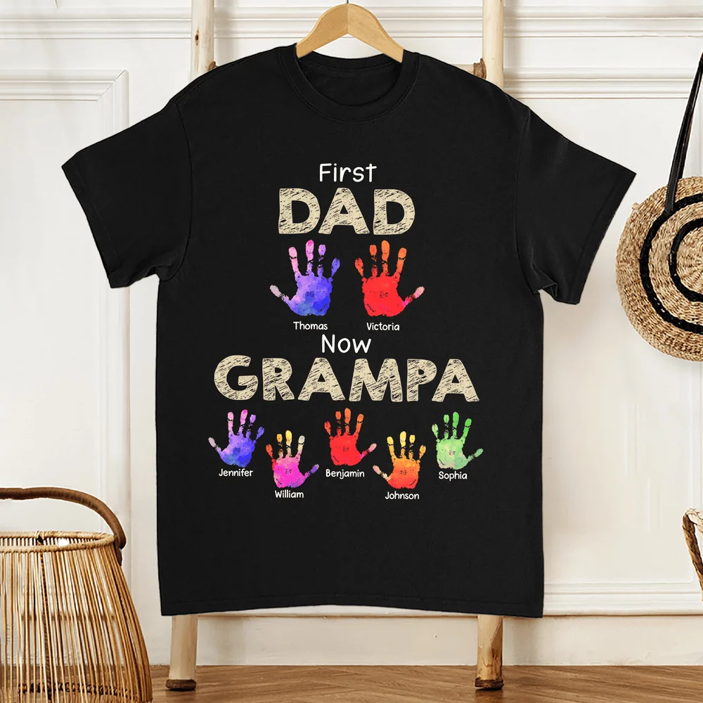Custom Handprint T-Shirt for Dad or Grandpa – Personalized Gift - Image 3