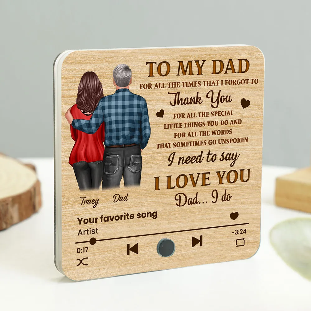 Acrylic Music Magnet with Wood Texture, Custom Play Button Design - Image 6