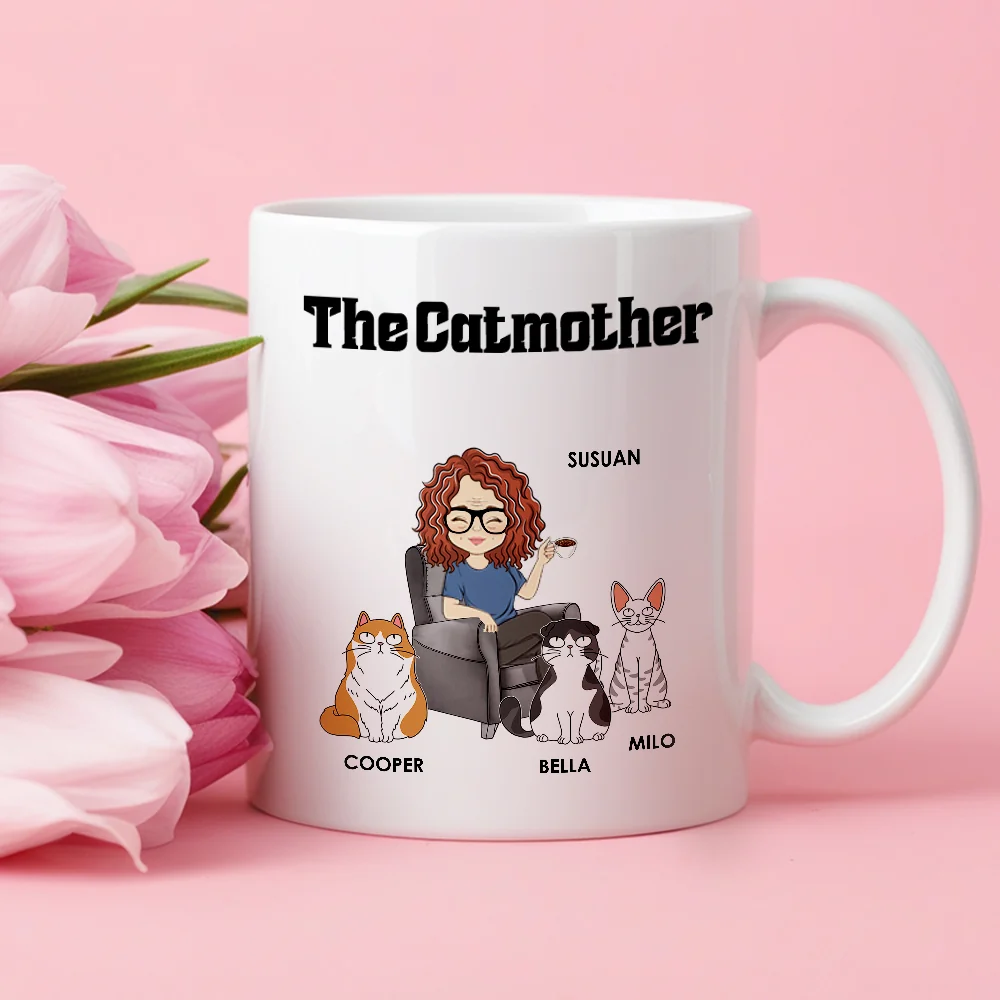 Cat Lover – Personalized White Ceramic Mug for Cat Lovers, Custom Gift for Cat Lover