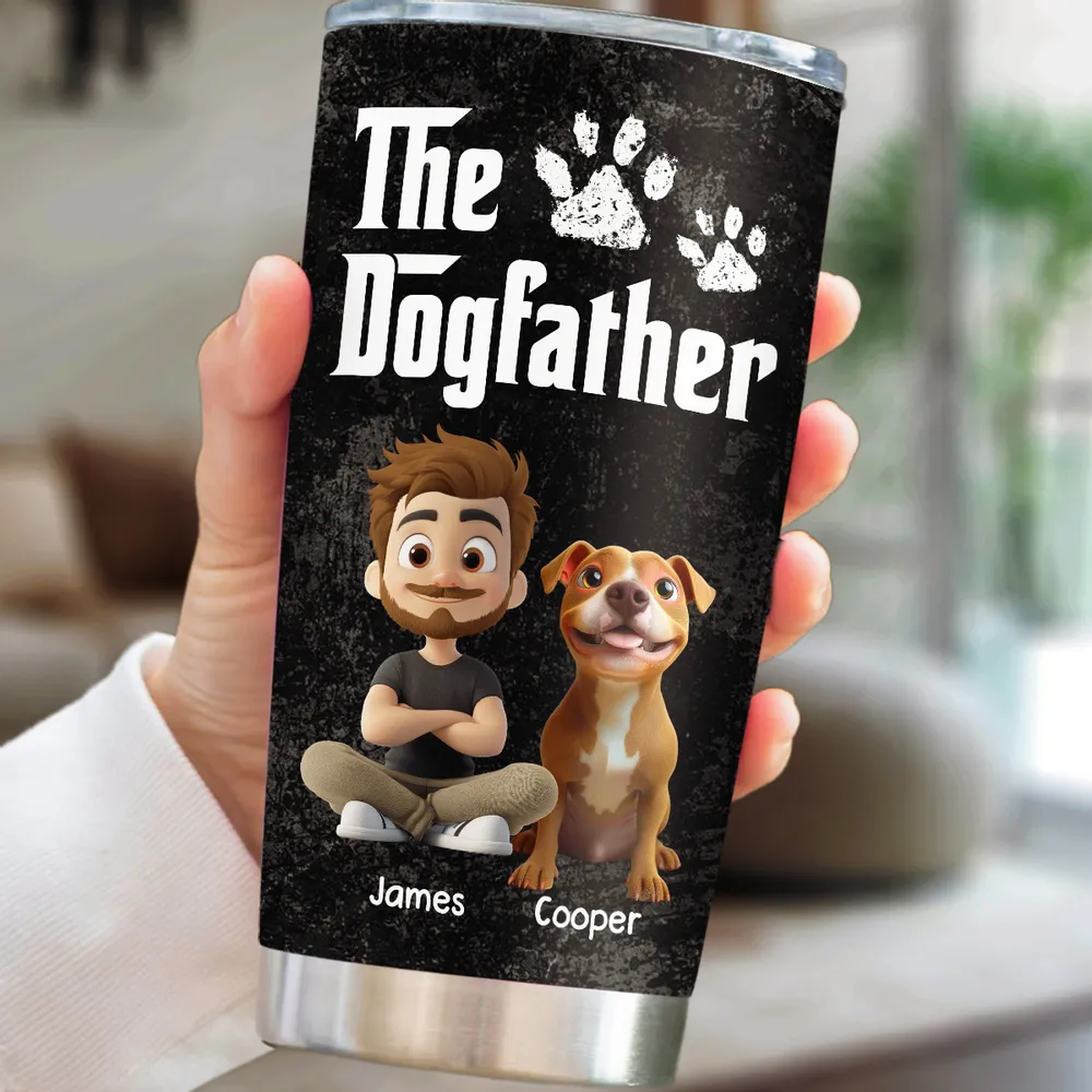 “The Dogfather” Insulated Travel Tumbler – Personalized Father’s Day Gift for Dog Dads - Image 5