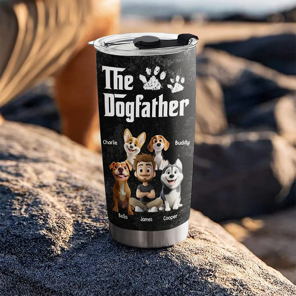 “The Dogfather” Insulated Travel Tumbler – Personalized Father’s Day Gift for Dog Dads - Image 6