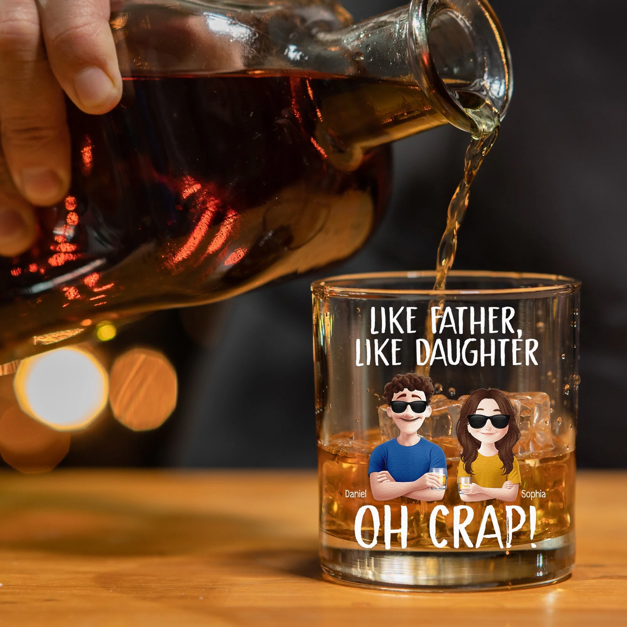 “Like Father, Like Daughter” Custom Whiskey Glass – Personalized Father-Daughter Gift - Image 5