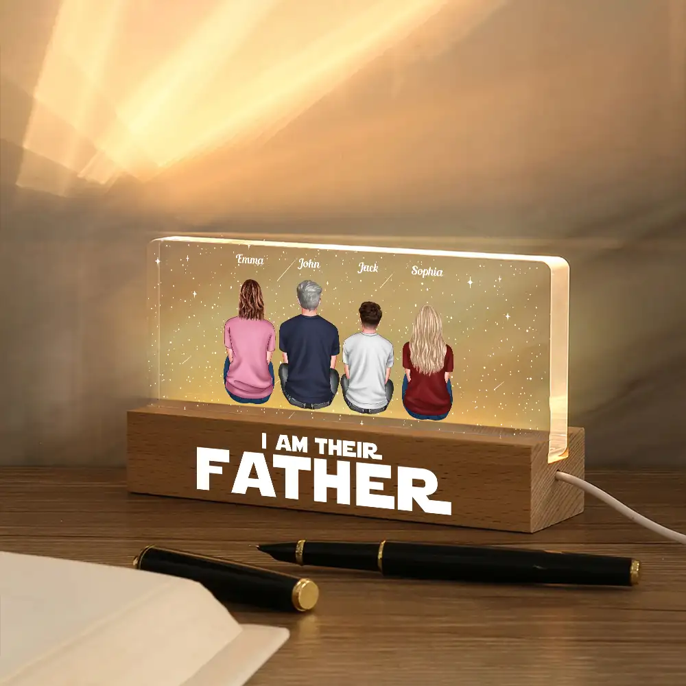 "I Am Their Father" Block LED Light Plaque – Personalized Star-Themed Father’s Day Gift for Dad - Image 3