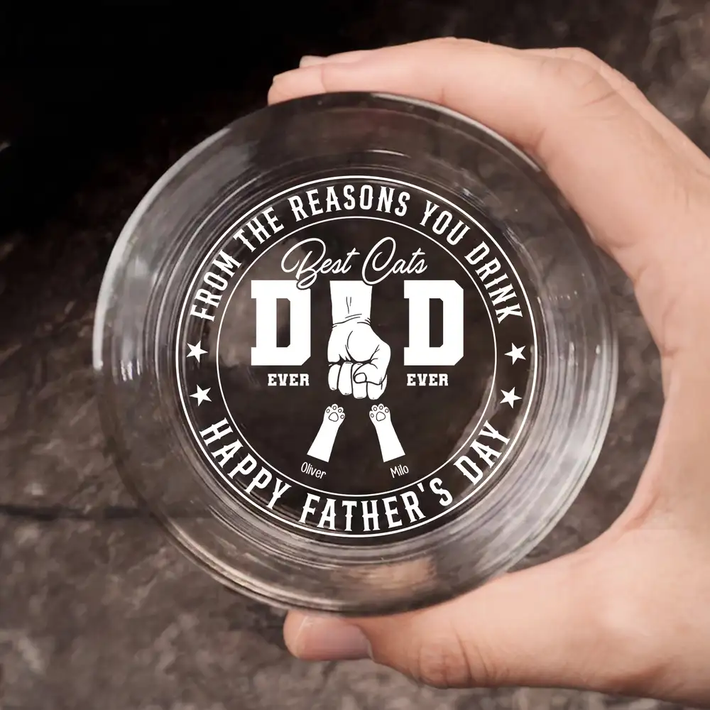 "From the Reasons You Drink" Whiskey Glass – Personalized Pet-Themed Father’s Day Gift for Dog Dads - Image 2