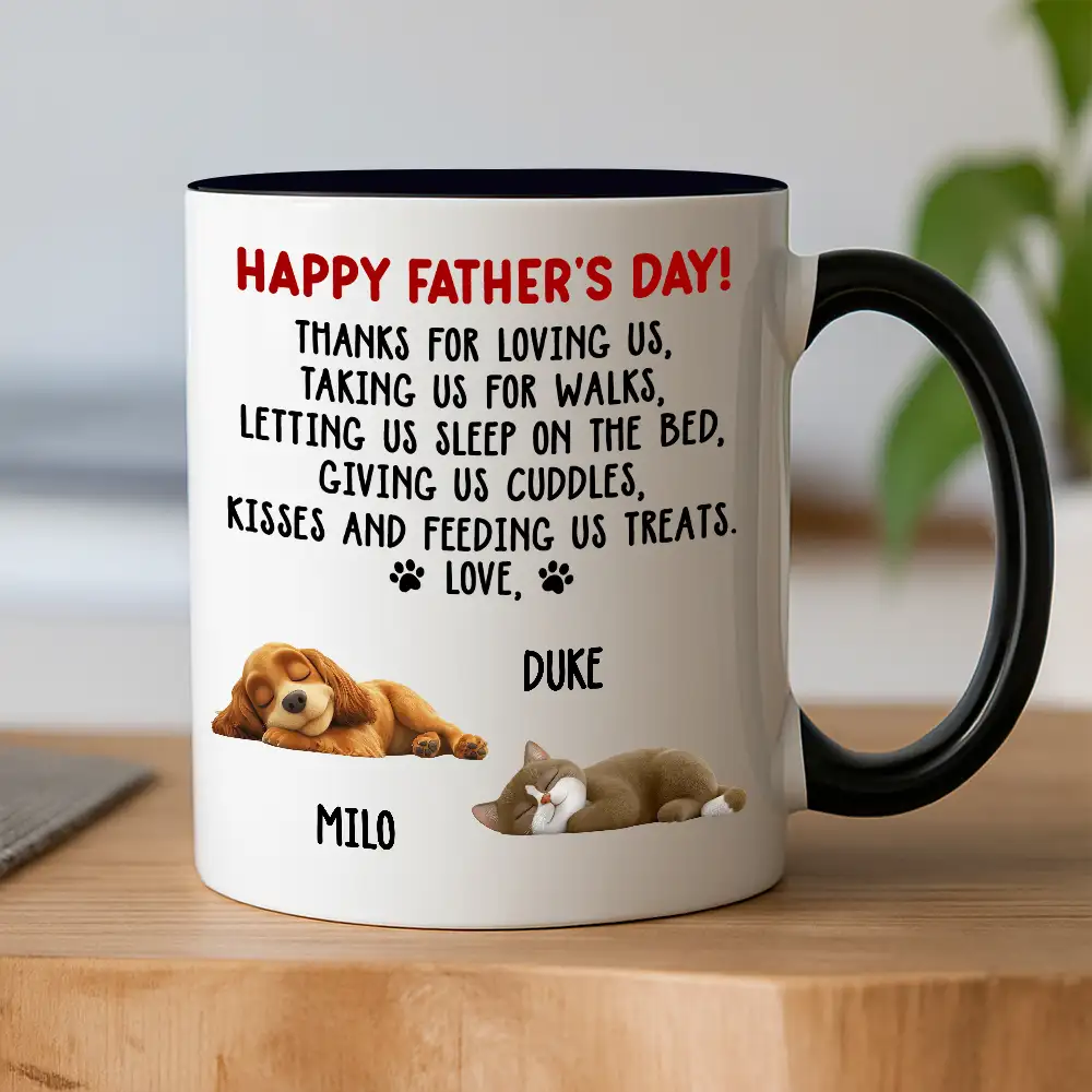 Funny Pet-Themed White Ceramic Mug – Father’s Day Gift for Dog Dads Featuring Sleeping Puppy - Image 6