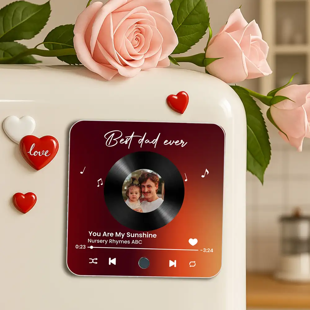 “Daddy, I Love You” Acrylic Music Magnet – Personalized Photo and Song – Creative Father’s Day Gift - Image 10