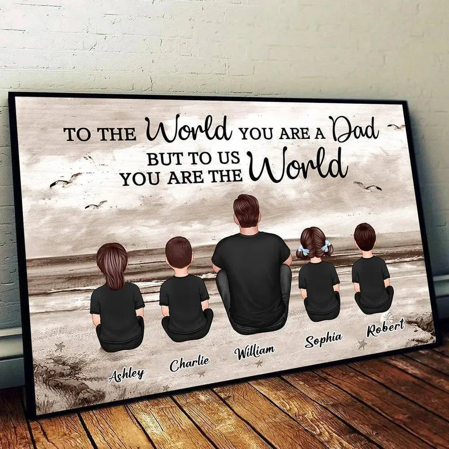 “To the World You Are a Dad” Personalized Keychain – Beach Scene Father’s Day Edition - Image 5
