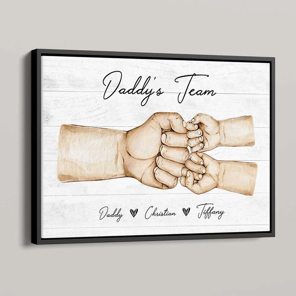 “Daddy’s Team” Fist-Bump Poster – Heartfelt Family Artwork, Custom Names, Perfect Father’s Day Gift for Dad - Image 3
