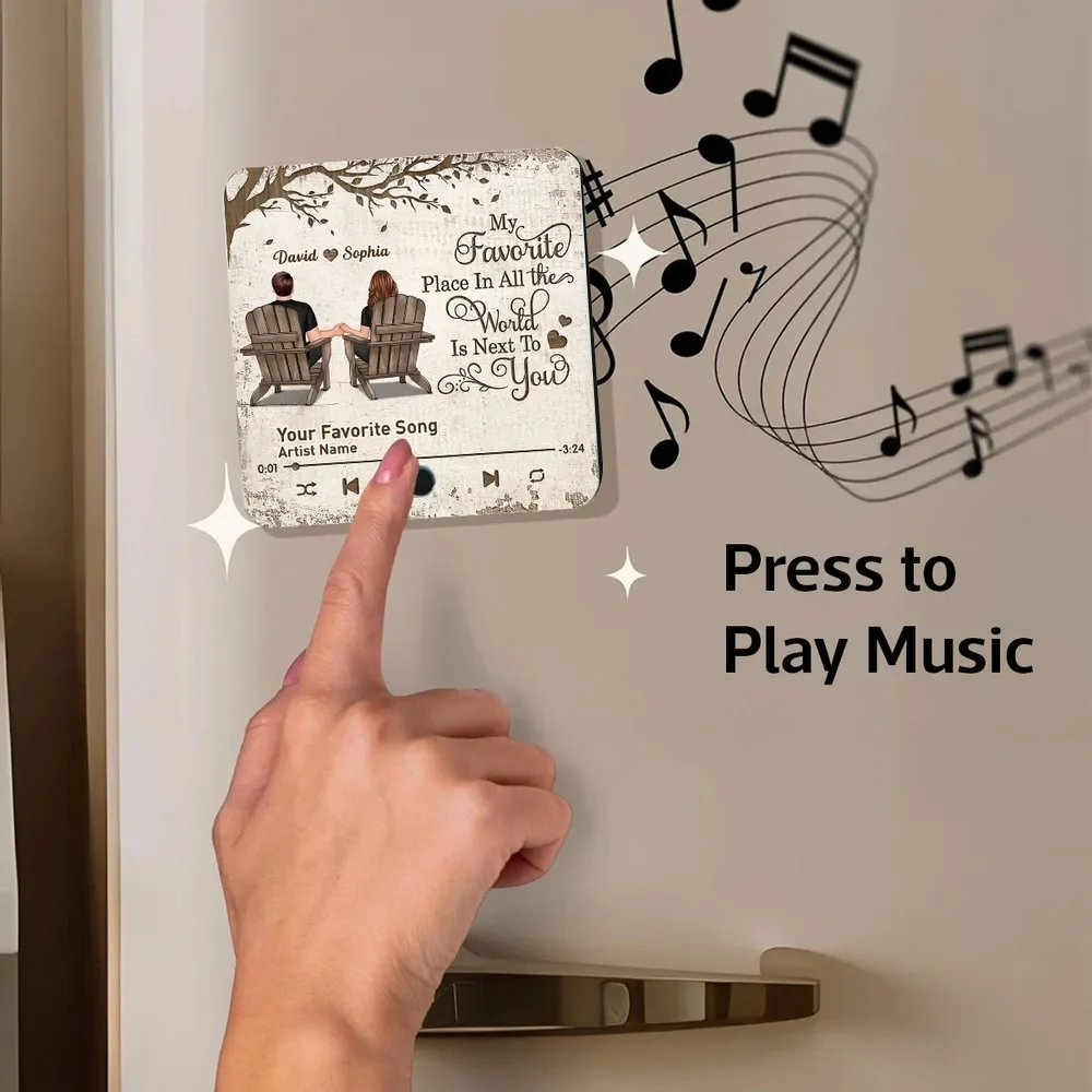 “My Favorite Place Is Next to You” Personalized Fridge Magnet – Romantic Gift for Couples - Image 5