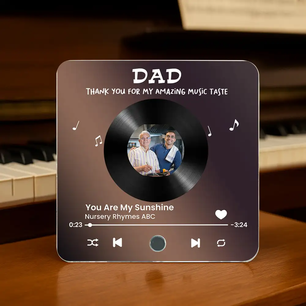 “Daddy, I Love You” Acrylic Music Magnet – Personalized Photo and Song – Creative Father’s Day Gift - Image 4