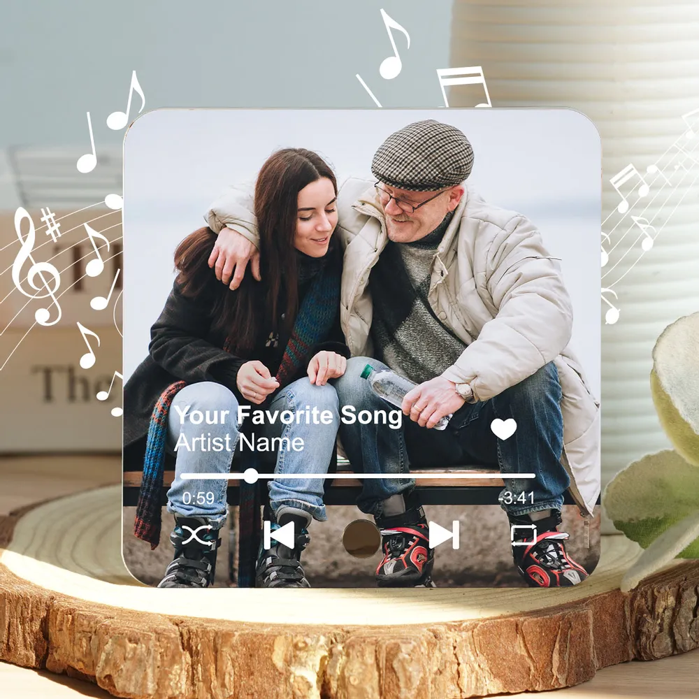 Personalized Acrylic Music Magnet – Custom Father’s Day Gift, Featuring Family Photo and Song Lyrics - Image 5