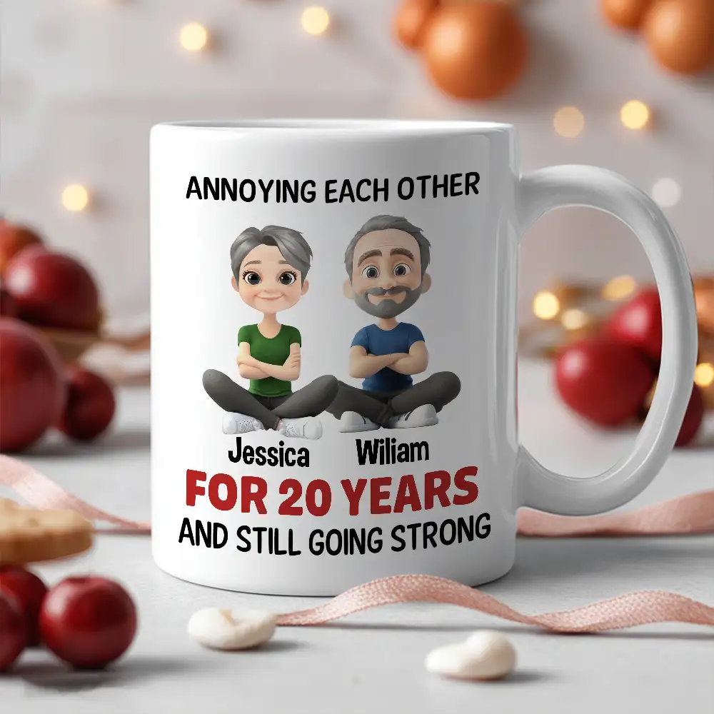 “Annoying Each Other for 20 Years” Personalized Mug – Funny Anniversary Gift for Couples - Image 3