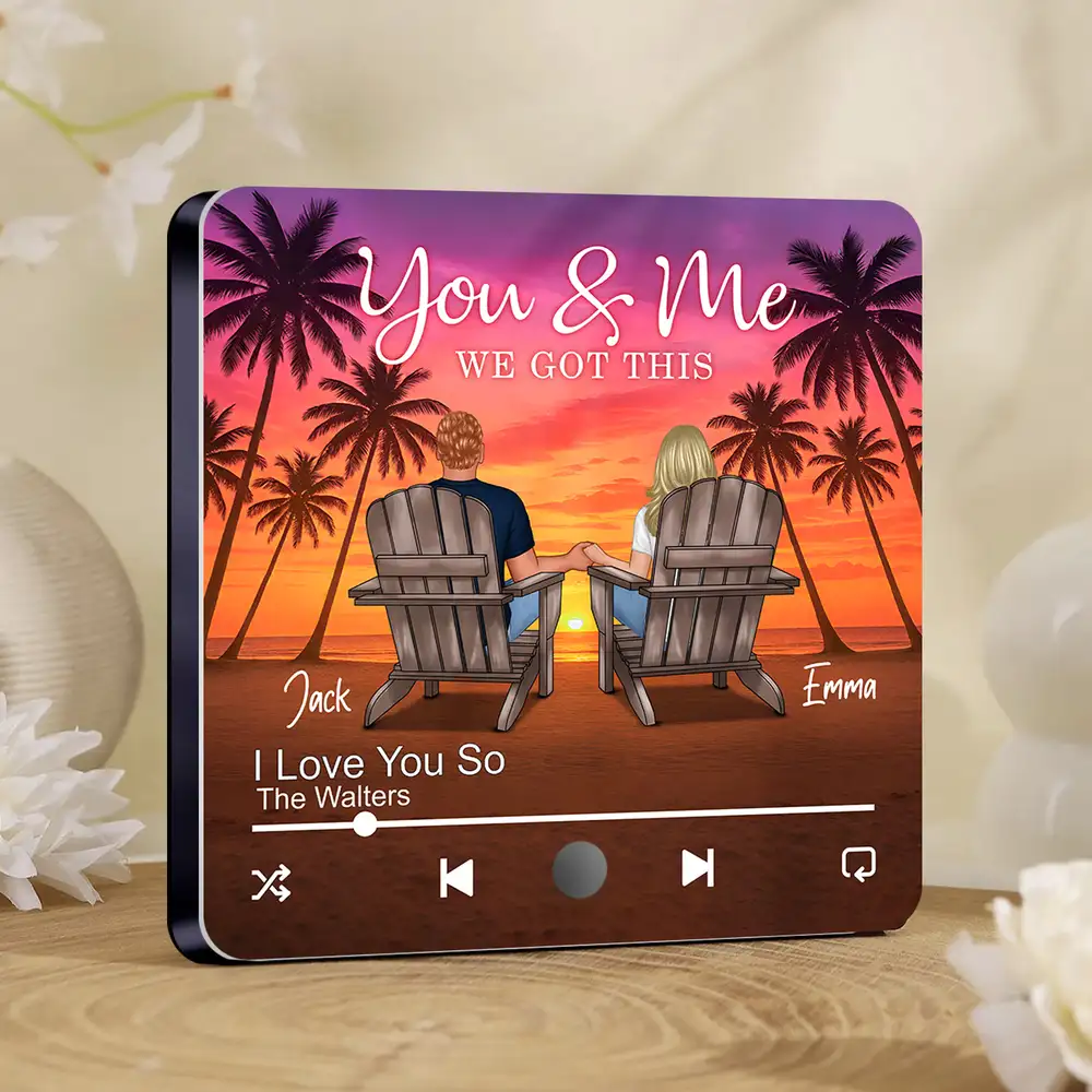 You & Me We Got This Personalized Poster – Romantic Sunset Beach Canvas for Couples - Image 5