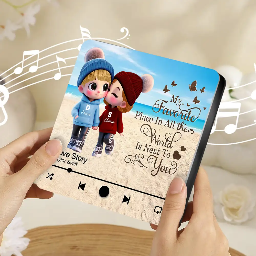 My Favorite Place Is Next to You – Custom Acrylic Music Magnet Gift for Couples - Image 2