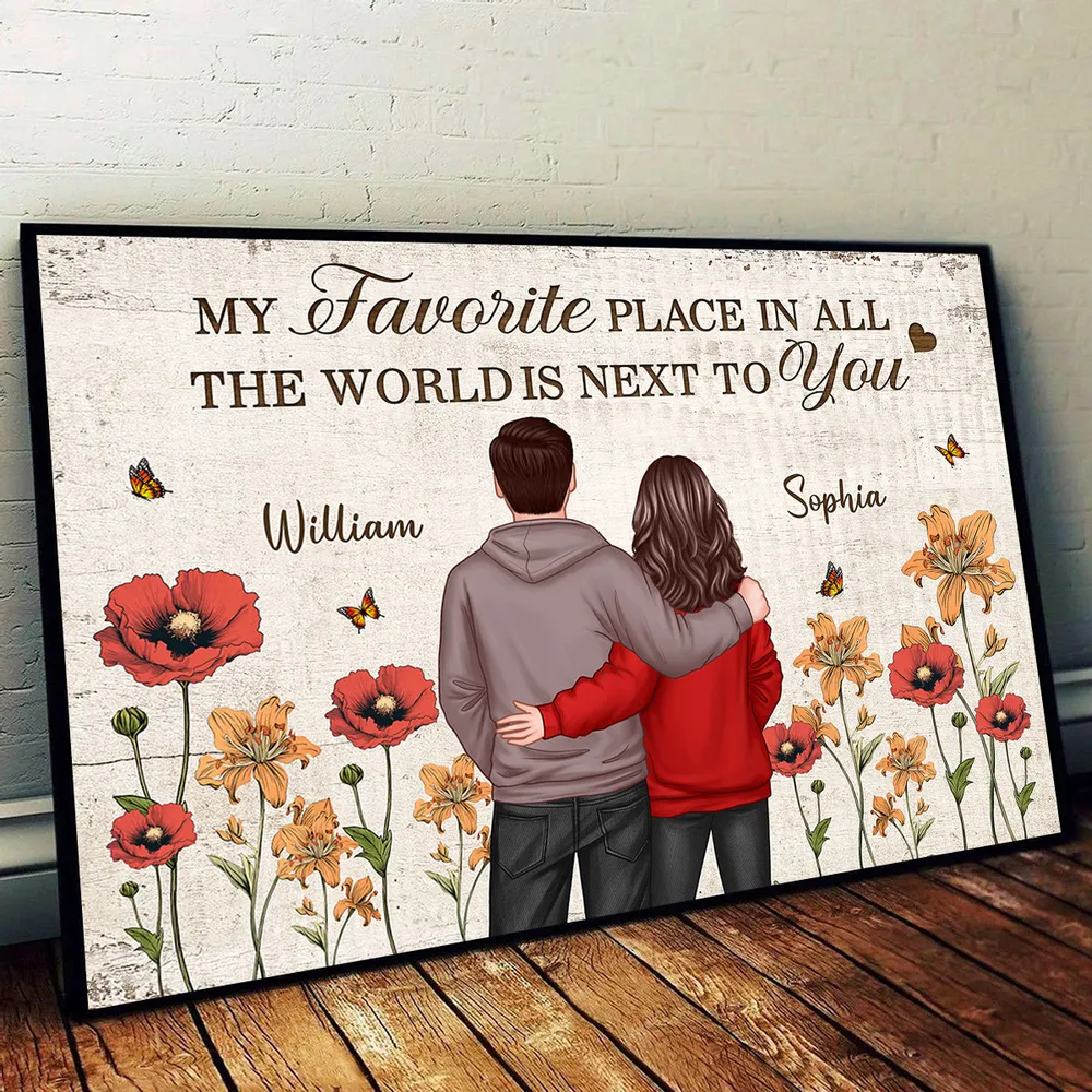 You & Me – We Got This Poster Custom Names, Poppy Flowers, Romantic Wall Art for Couples - Image 4