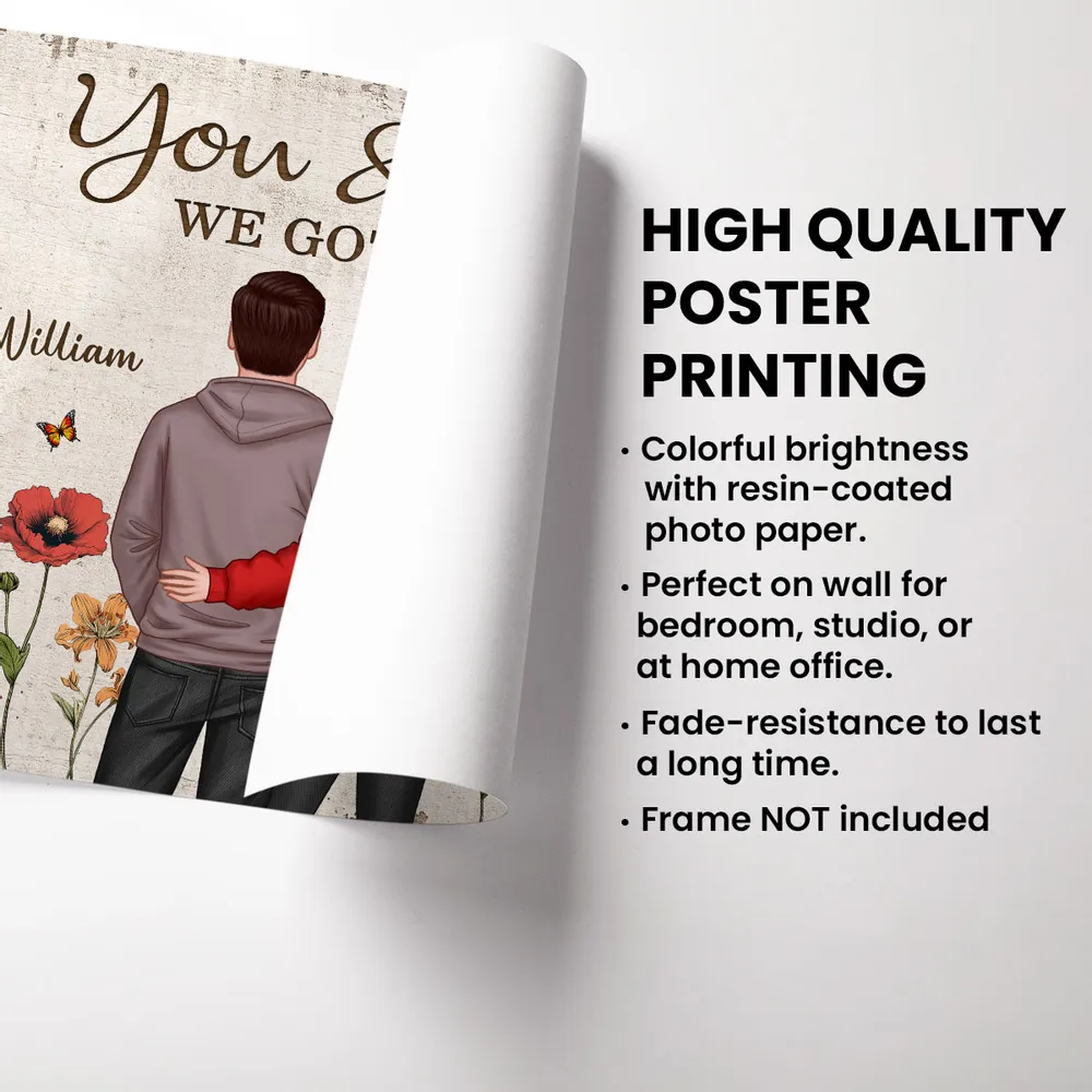 You & Me – We Got This Poster Custom Names, Poppy Flowers, Romantic Wall Art for Couples - Image 5