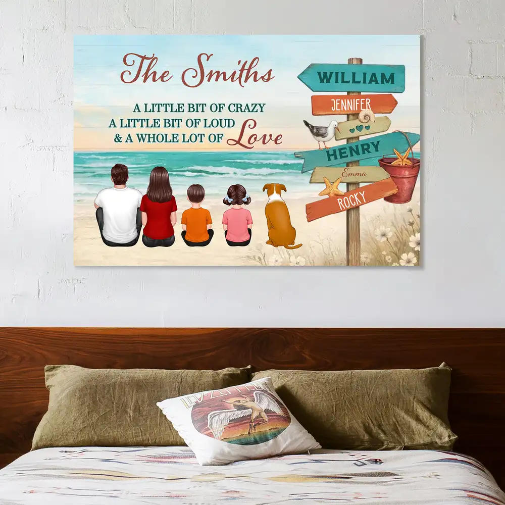Beach Family Poster – A Little Bit of Crazy, A Little Bit of Loud, A Whole Lot of Love | Personalized Custom Sign - Image 3