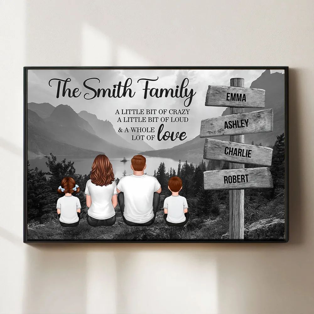 Personalized Family Camping Canvas – Lakeside Sunset, Funny Quote & Name Sign, Gift for Parents - Image 3