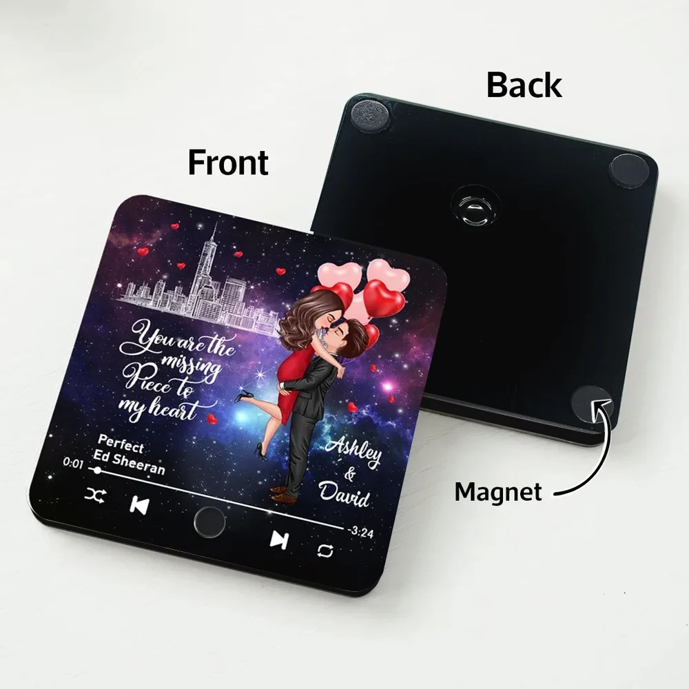 "You Are the Missing Piece to My Heart" Personalized Acrylic Music Magnet – Custom Couple Gift with Favorite Song - Image 5