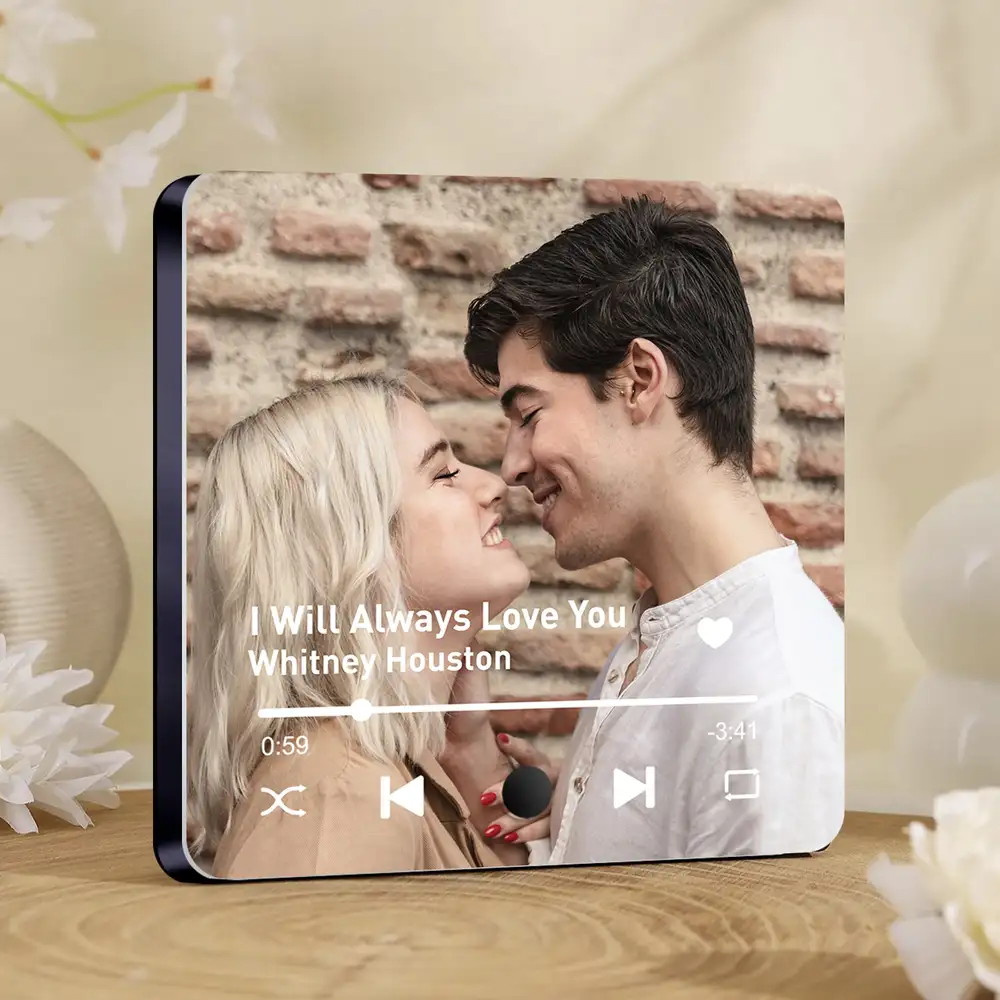 “Our Love Song – Custom Acrylic Music Magnet with Photo & Spotify-Style Player, Romantic Gift for Couples” - Image 9