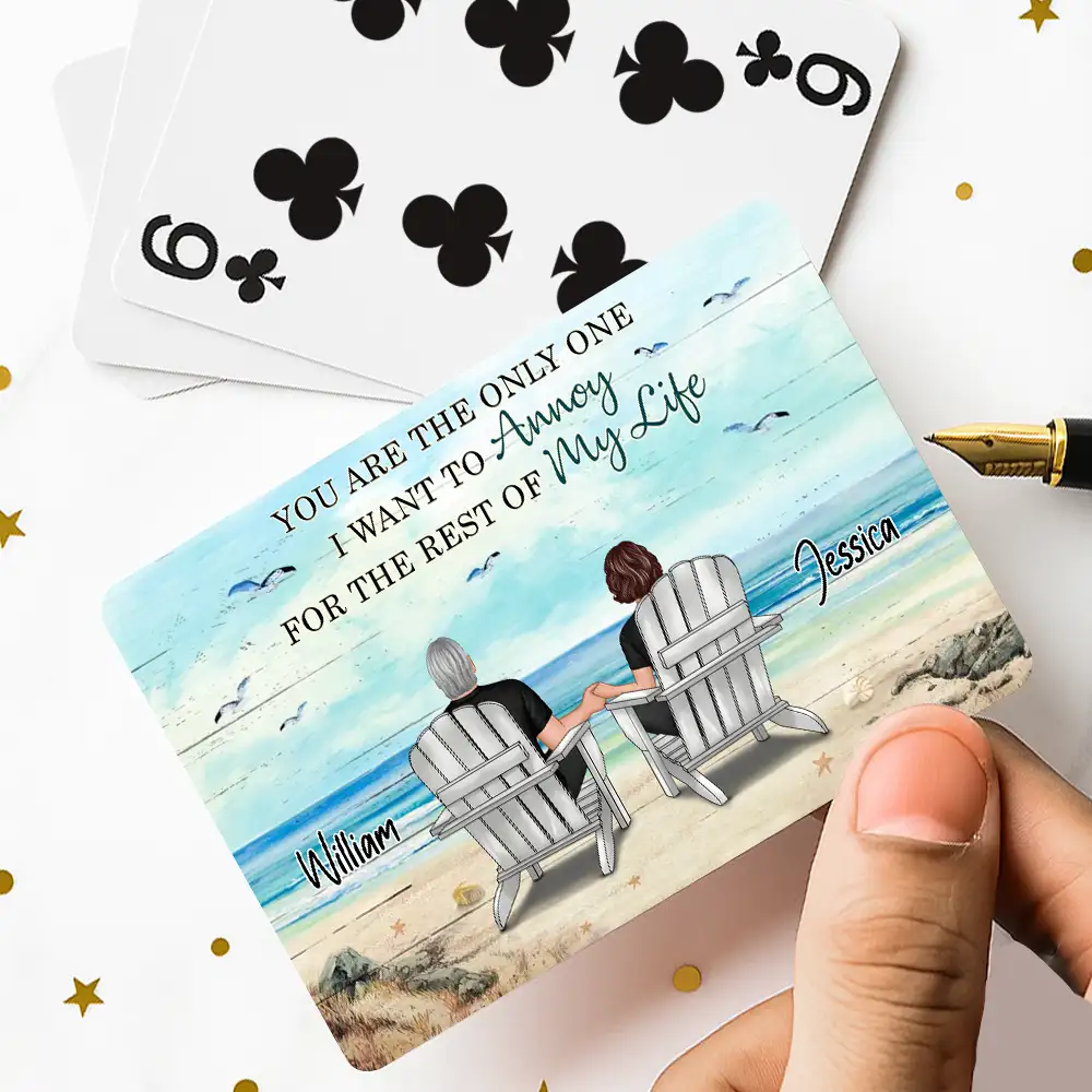 “You & Me Beach Playing Card – ‘You’re the Only One I Want to Annoy’ Romantic Gift for Couples” - Image 3