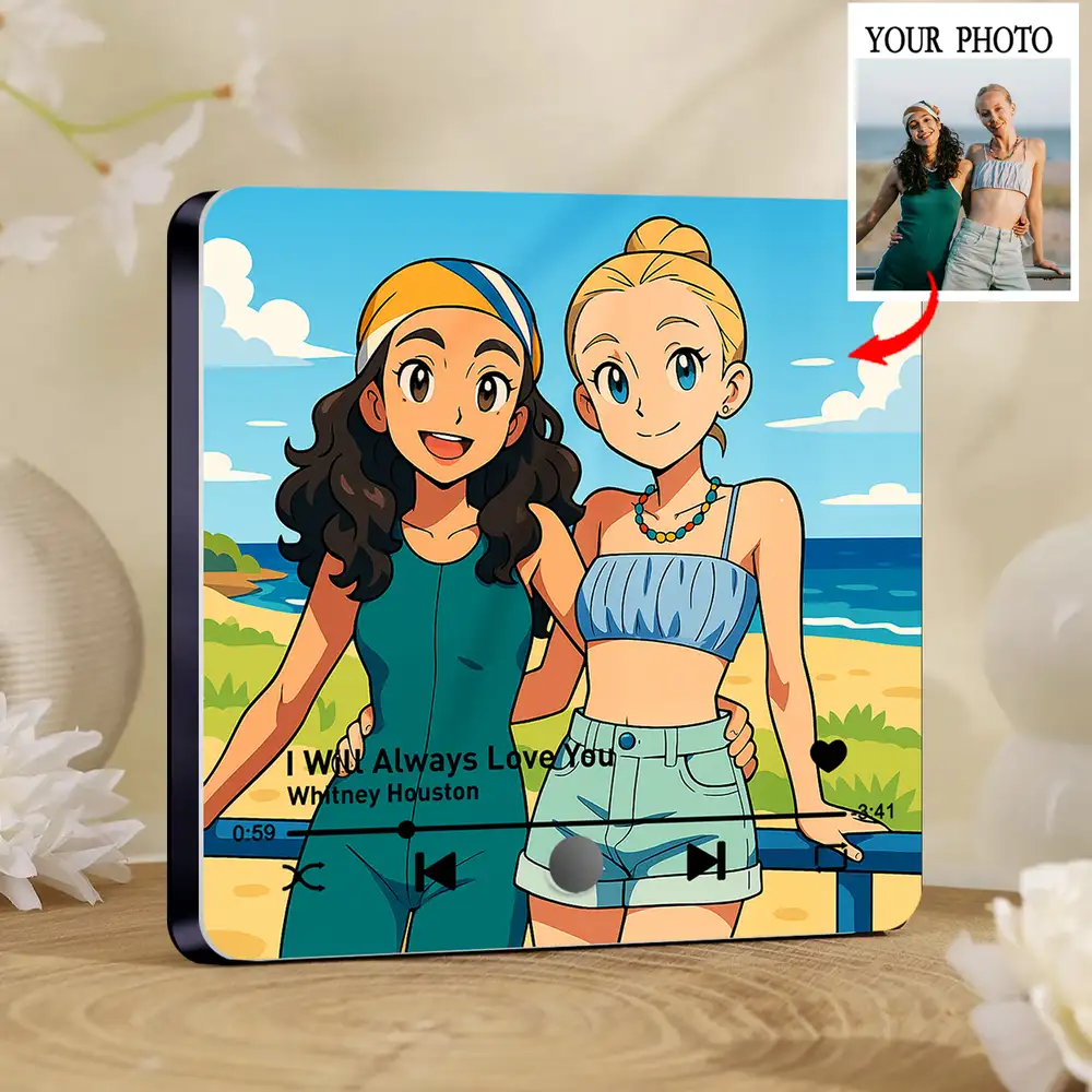 Pokémon-Style Couple Acrylic Music Magnet – Custom Photo & Song - Image 5