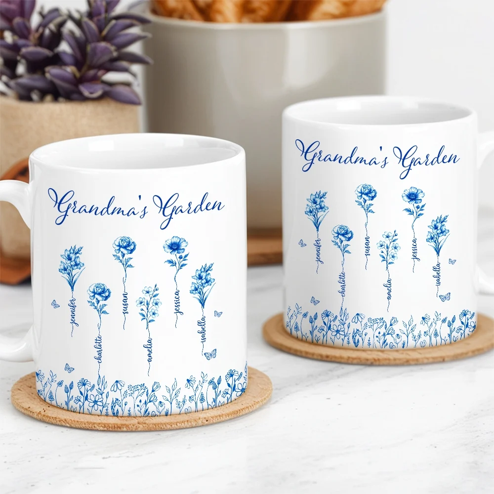 Sisterhood Mug with Names and Flowers – Personalized Floral Gift for Sister or Best Friend - Image 3