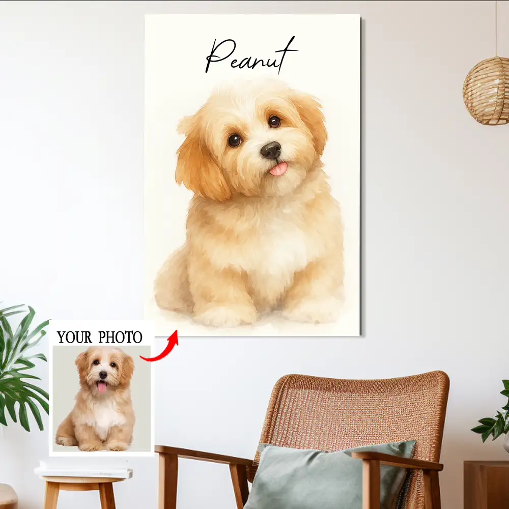 Custom Watercolour Pet Poster – Personalized Dog Portrait
