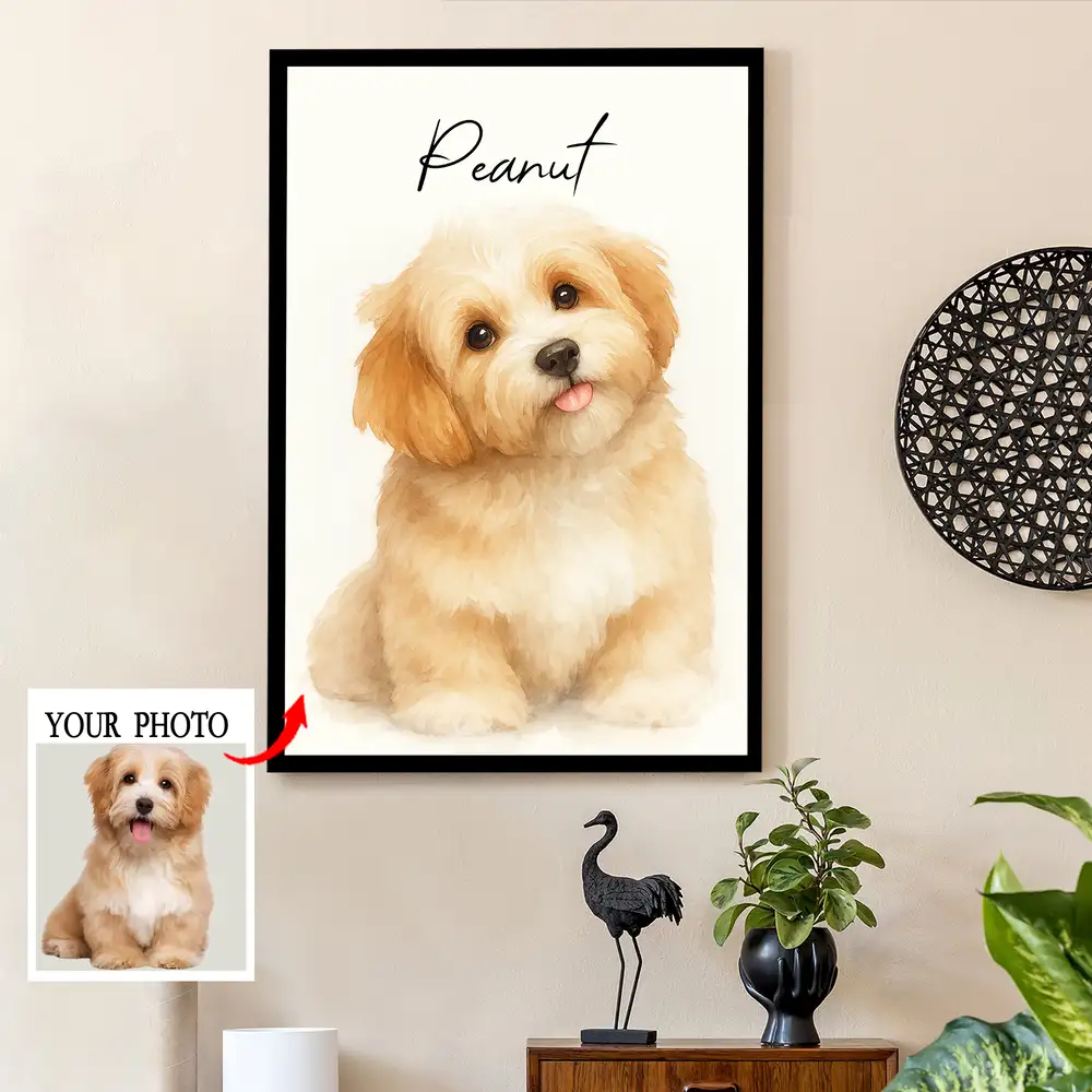 Custom Watercolour Pet Poster – Personalized Dog Portrait - Image 2
