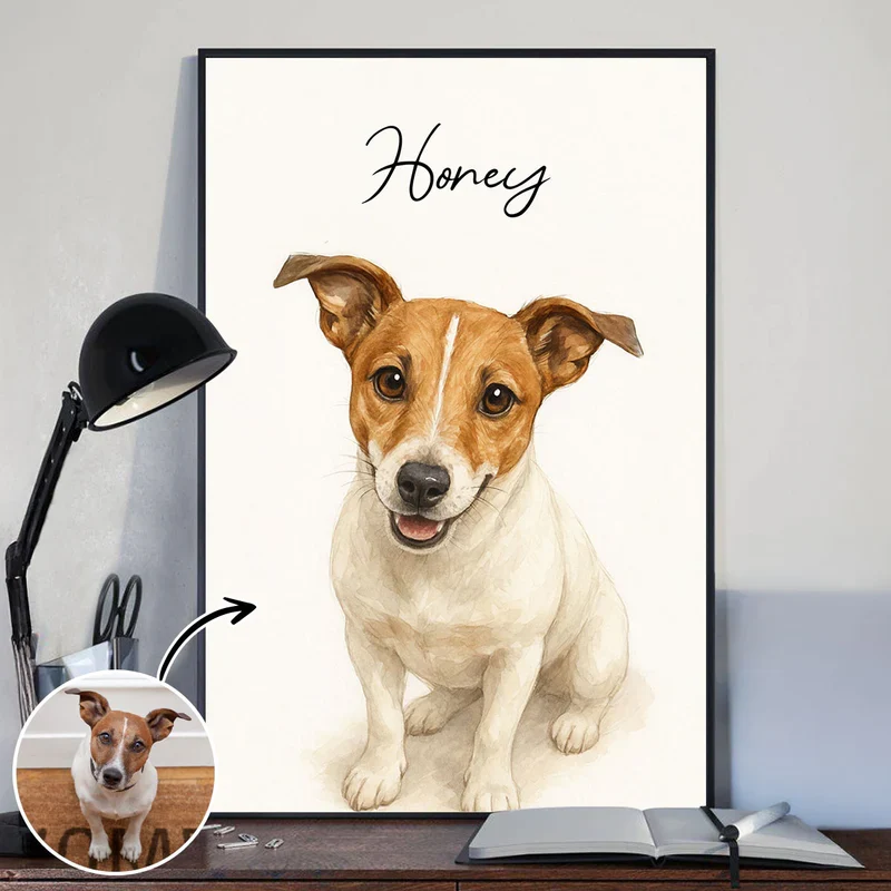 Custom Watercolour Pet Poster – Personalized Dog Portrait - Image 6