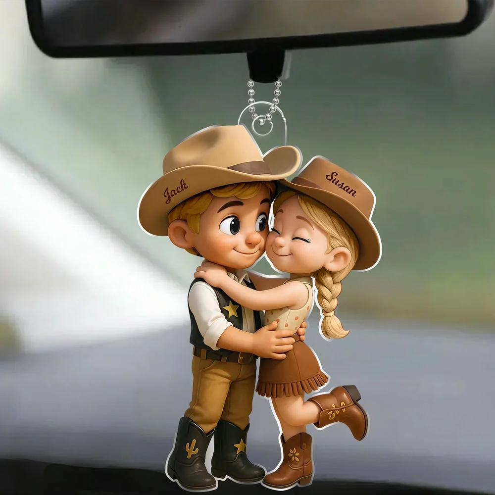 Western Style Couple Music Magnet – Custom Acrylic Gift with Names and Song, Romantic Decor - Image 6