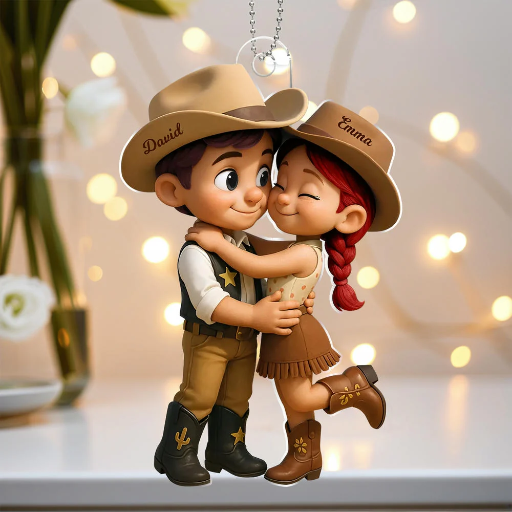 Western Style Couple Music Magnet – Custom Acrylic Gift with Names and Song, Romantic Decor - Image 7