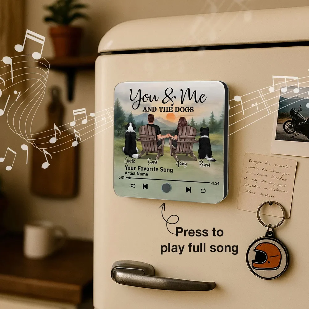 "You & Me and the Dogs – Custom Lake-Cabin Acrylic Music Magnet" - Image 5