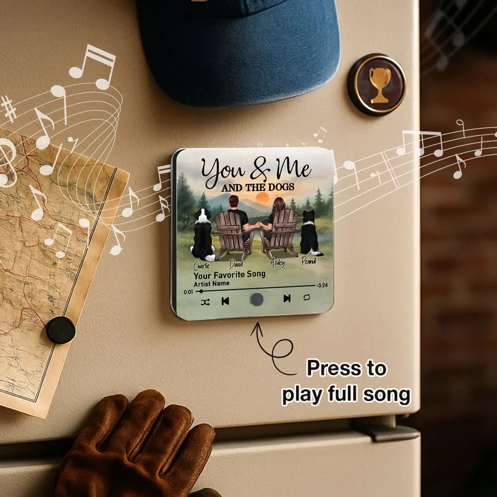 "You & Me and the Dogs – Custom Lake-Cabin Acrylic Music Magnet" - Image 7