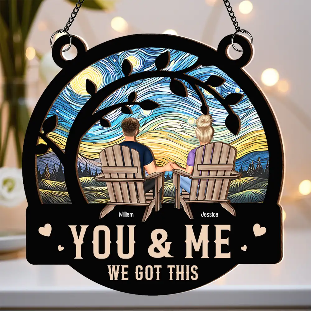 YOU & ME – We Got This ♥ Double-Layer Wood & Acrylic Ornament, Romantic Window Hanging Gift for Couples - Image 2